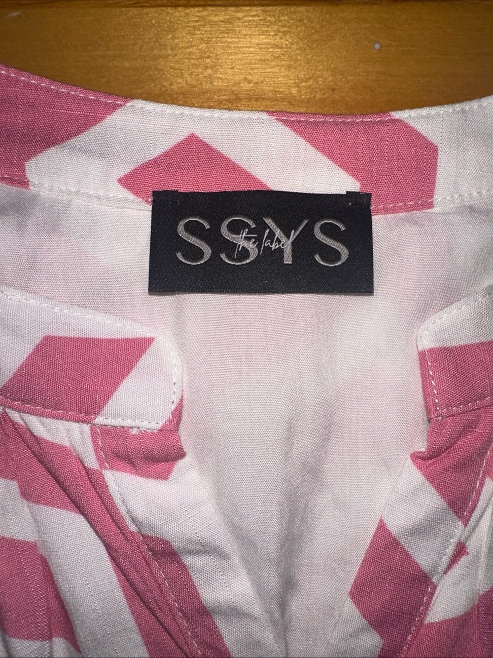 SSYS You've Got The Idea Pink Geometric Midi Dress  Medium 100% Cotton - Picture 6 of 9